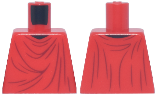 Lego Torso SW Robe with Black Neckline and Dark Red Folds and Creases Front and Back Pattern / Red