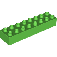 Lego Duplo Brick 2 x 8 / Bright Green