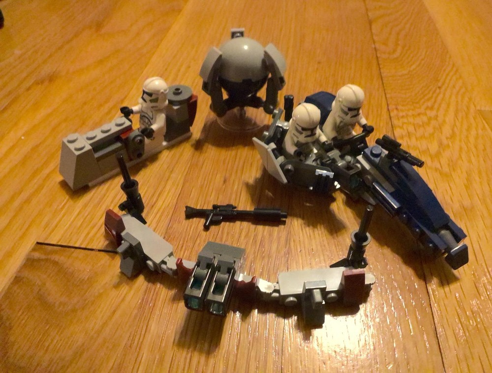 Lego Alt BARC speeder with sidecar and fortifications