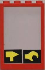 Lego Window 1 x 4 x 5 with Fixed Glass and Hammer and Wrench Pattern (Stickers) - Set 6373
