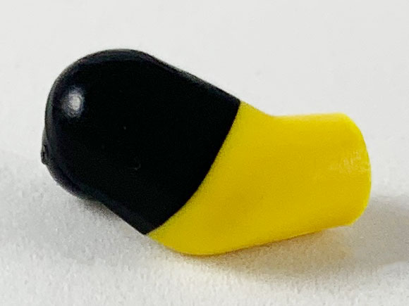 Lego Arm, Right with Molded Black Short Sleeve  Pattern / Yellow