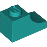 Lego Brick Curved 2 x 1 with Inverted Cutout / Dark Turquoise