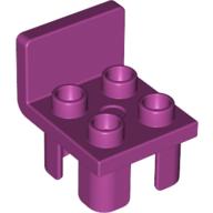 Lego Duplo Chair with 4 Studs and Squared Back / Magenta