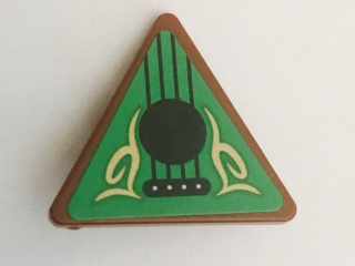 Lego Road Sign 2 x 2 Triangle with Clip with Goblin Balalaika Pattern (Sticker) - Set 41185