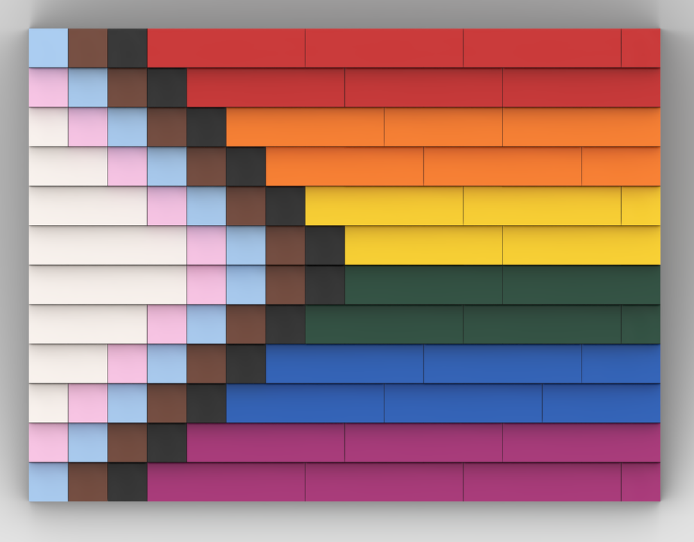 Lego Progressive Pride Flag 3D