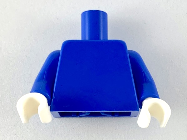 Lego Torso Plain / Blue Arms / White Hands