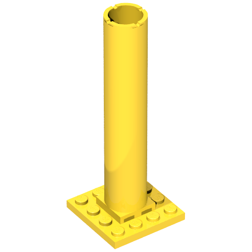 Lego Boat, Mast Section Base 4 x 4 x 9 / Yellow