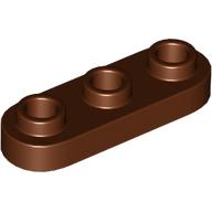 Lego Plate Special 1 x 3 Rounded with 3 Open Studs / Reddish Brown