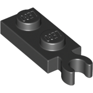 Lego Plate Special 1 x 2 with Clip Vertical on End / Black