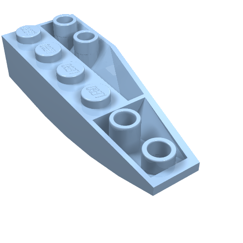 Lego Brick Wedged, Curved Inverted 6 x 2 Left / Bright Light Blue