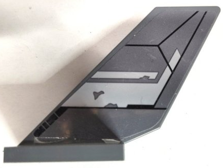 Lego Tail Shuttle with Light Bluish Gray Worn Stripes and Armor Plates with Black Outlines Pattern Model Right Side (Sticker) - Set 75346