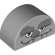 Lego Duplo Brick 2 x 4 x 2 Curved Top with Rock Face Print / Light Bluish Gray