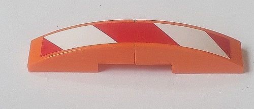 Lego Stickered Assembly 6 x 1 x 1 with Red and White Danger Stripes Pattern Model Right Side (Sticker) - Set 8110