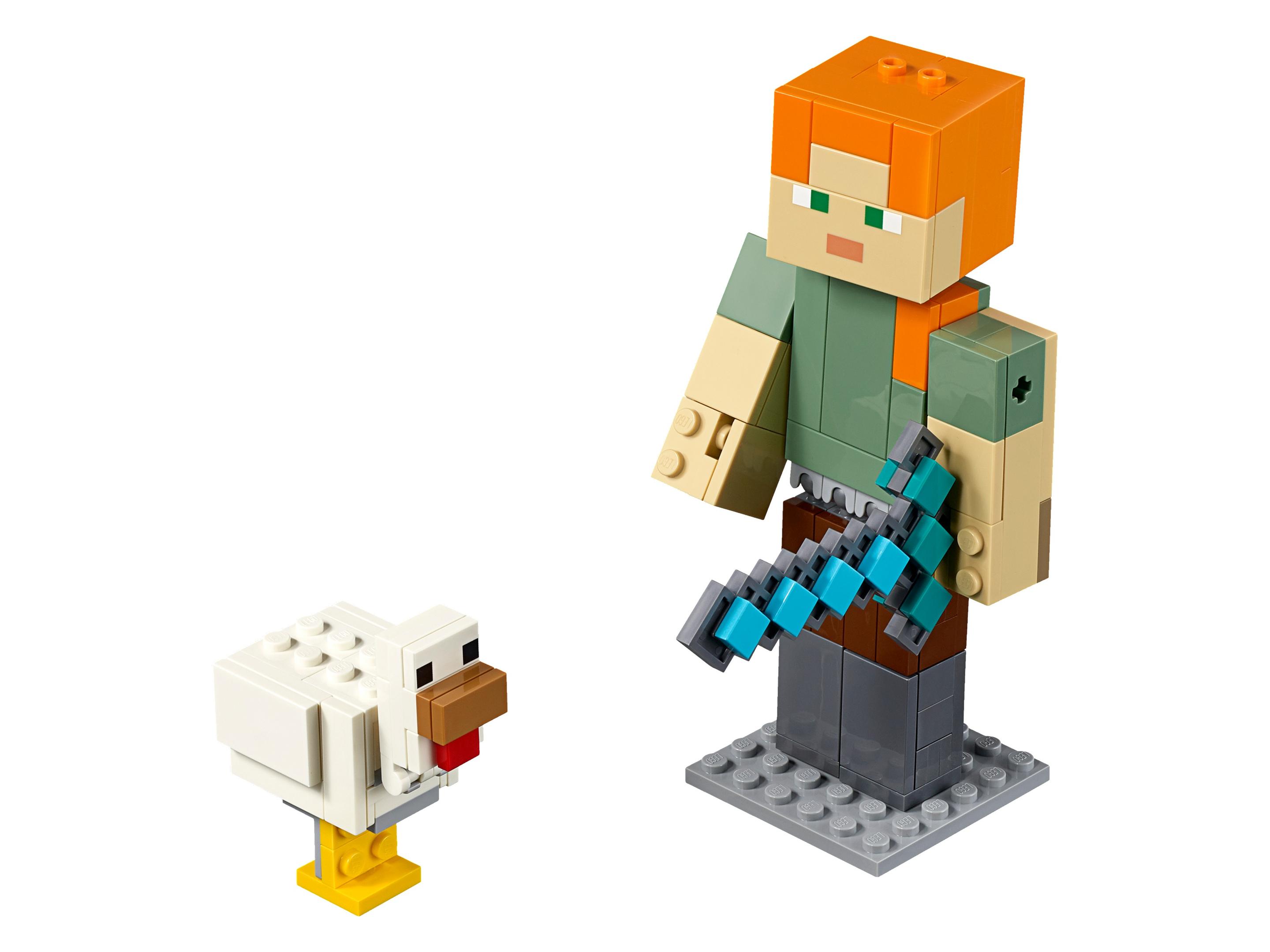 Lego Minecraft Alex BigFig with Chicken