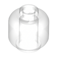 Lego Minifig Head [Plain] [Vented Stud - 2 Holes] / Trans-Clear