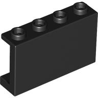 Lego Panel 1 x 4 x 2 with Side Supports - Hollow Studs / Black