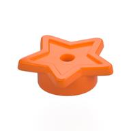 Lego Tile, Star with Stud Holder, Pin Hole / Orange