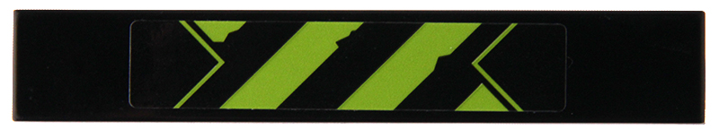 Lego Tile 1 x 6 with Lime Danger Stripes Pattern (Sticker) - Set 80022 / Black