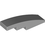 Lego Brick Curved 4 x 1 No Studs [Stud Holder with Asymmetric Ridges] / Light Bluish Gray