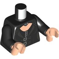 Lego Torso Dress, Silver Highlights and Buckles, Light Nougat Chest print, Black Arms, Light Nougat Hands / Black