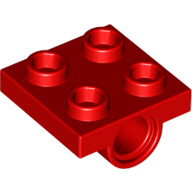 Lego Plate Special 2 x 2 with 2 Pin Holes / Red