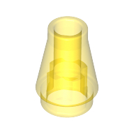Lego Cone 1 x 1 [No Top Groove] / Trans-Yellow
