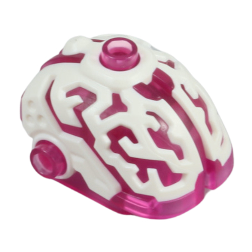 Lego Cyber Brain with White Pattern / Trans-Dark Pink