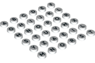Lego Tile, Round 1 x 1, Alphabet Letters, 36 in Bag (Multipack)