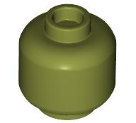 Lego Minifigure, Head (Plain) / Olive Green