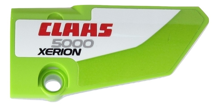 Lego Technic, Panel Fairing # 4 Small Smooth Long, Side B with Red 'CLAAS', Silver '5000' and Black 'XERION' Pattern (Sticker) - Set 42054 / Lime