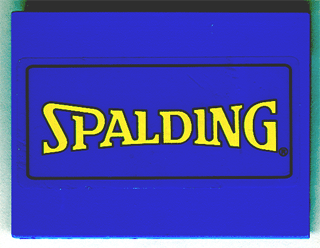 Lego Slope 10 6 x 8 with Yellow Spalding Logo Pattern (Sticker) - Sets 3432 / 3433 / Blue