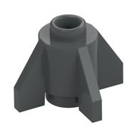 Lego Brick Round 1 x 1 with Fins, Open Stud / Dark Bluish Gray