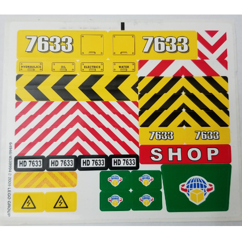 Lego Sticker Sheet for Set 7633-1 / [No Color/Any Color]