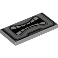 Lego Tile 2 x 4 with Angry Mouth with Teeth (Thwomp) Print