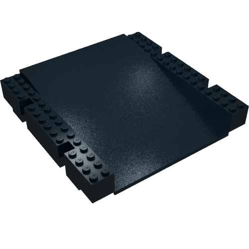 Lego Baseplate Raised 16 x 16 x 2 1/3 Ramp / Black