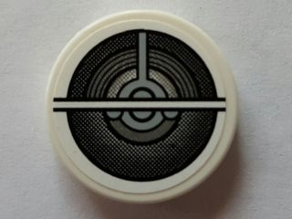 Lego Tile, Round 2 x 2 with Air Intake Pattern (Sticker) - Set 9493