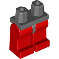 Lego Hips and Red Legs / Dark Bluish Gray