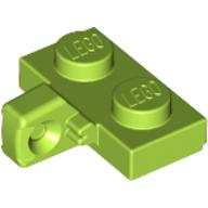 Lego Hinge Plate 1 x 2 Locking with 1 Finger on Side, with Groove / Lime