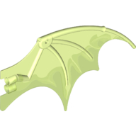 Lego Creature Body Part, Dragon Wing 19 x 11 with Marbled Trans-Bright Green Pattern / Yellowish Green