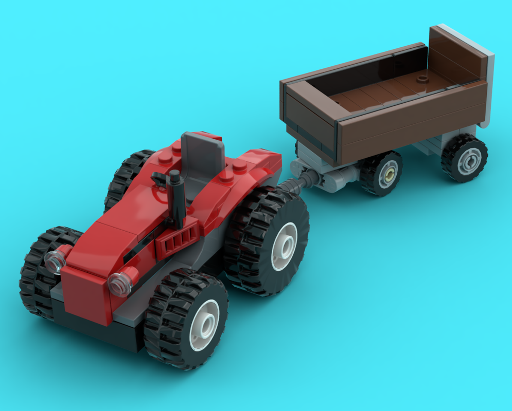 Lego Modified 60461 Farm Tractor with Trailer