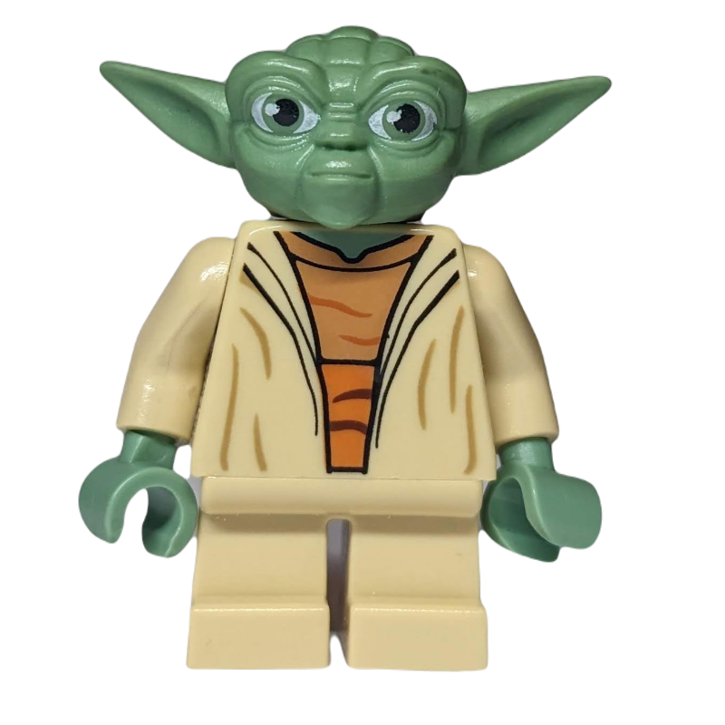Lego Yoda, Sand Green Head with White Hair (Clone Wars)