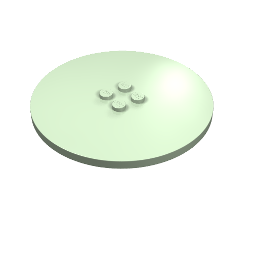 Lego Plate Special Round 8 x 8 with 2 x 2 Center Studs with Groove / Light Green