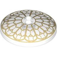 Lego Dish 4 x 4 with Notre Dame Window Print / Trans-Clear