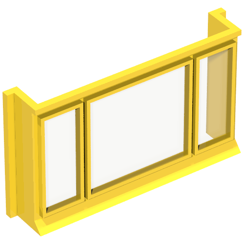 Lego Window 1 x 6 x 3 3-Pane with Glass for Slotted Bricks / Yellow