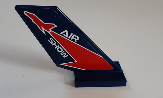 Lego Tail Shuttle with Red Lightning and 'AIR SHOW' Pattern on Both Sides (Stickers) - Set 60177