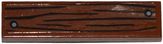 Lego Tile 1 x 4 with Wood Grain and 2 Dark Bluish Gray Nails on Transparent Background Pattern (Sticker) - Set 75904