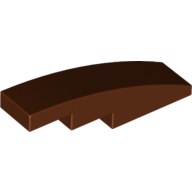 Lego Brick Curved 4 x 1 No Studs [Stud Holder with Symmetric Ridges] / Reddish Brown