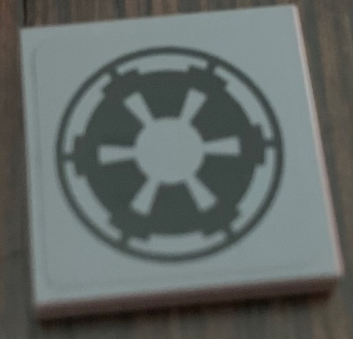 Lego Tile 2 x 2 with Black SW Imperial Logo Pattern (Sticker) - Set 75106