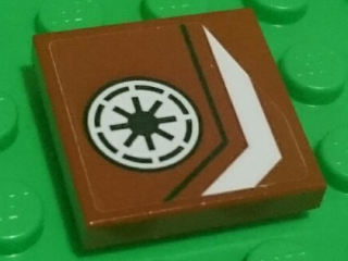 Lego Tile 2 x 2 with SW Galactic Republic Logo and White and Black Stripes Bent Pattern Model Right Side (Sticker) - Set 75182