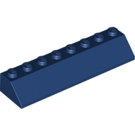 Lego Brick Sloped 45° 2 x 8 / Dark Blue
